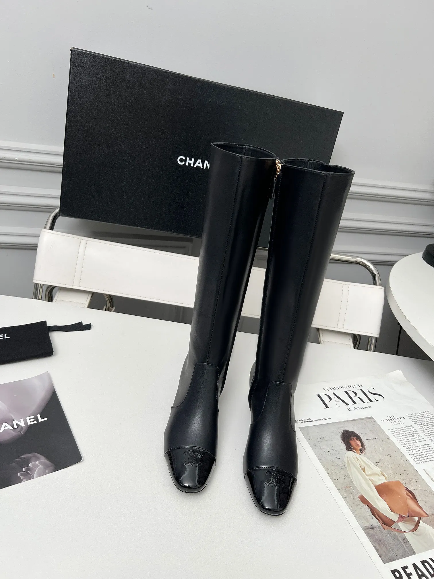 👟👟Ex-factory price 700👟👟 Genuine leather sole +30 Chanel/Chanel double C high-heeled fashion boots, fabric: Xiaoxiang special cowhide:, lining: sheepskin; color: black, white; apricot; code number: 5-40 (customized 41, non-refundable), 16-inch high boots